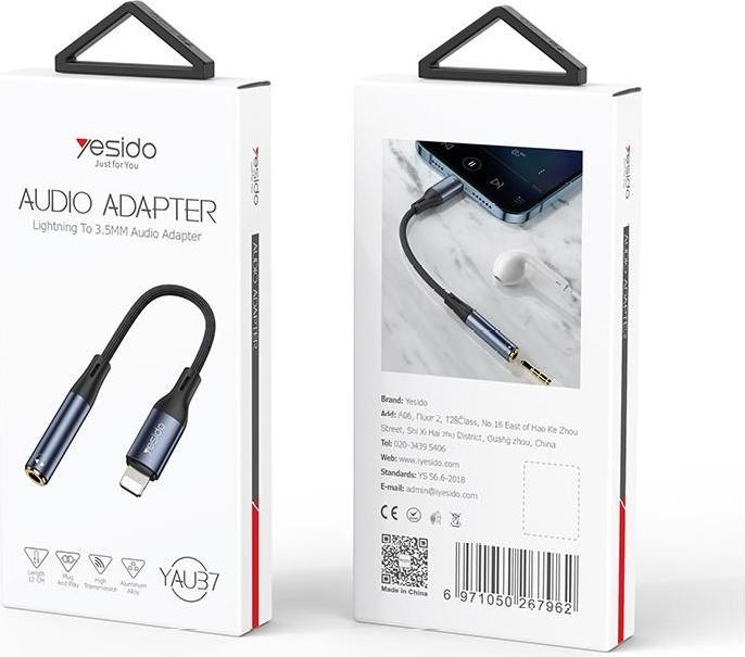 Produktbild Yesido Lightning auf 3.5mm Buchse Audio Adapter (Lightning, 3.5mm Buchse)