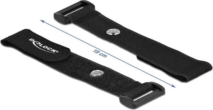 Immagine prodotto Delock Fascetta in velcro con anello e occhiello di fissaggio L 190 x L 25 mm nero 5 pezzi (Fascette in velcro, 190 mm, 5 pz.)