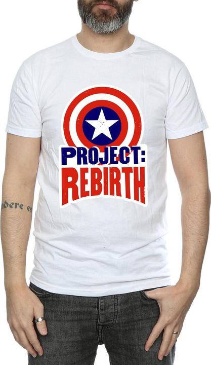 Actual product image Mens Captain America Project Rebirth T-Shirt (L)