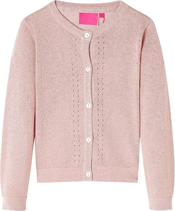 Actual product image vidaXL Children's cardigan pale pink 128,Material: 97 % cotton. 3 (128)