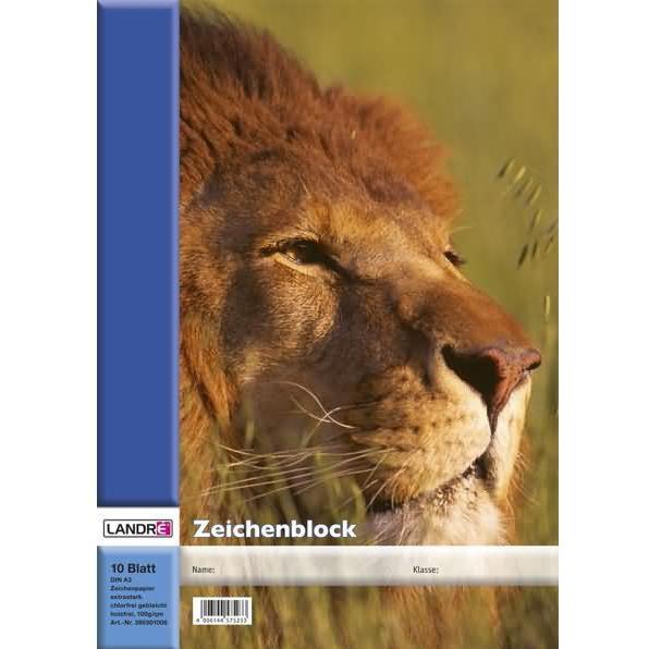 Thumbnail - Landré, Heft + Block, Zeichenblock 100g A3 10BL 4 Motive weiss (A3, Kein Einband)