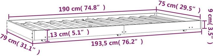 Actual product image vidaXL Friedrick (75 x 190 cm)