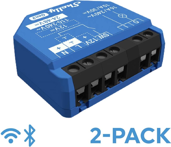 Image du produit Shelly 1 Gen3 x2 (Actionneur de commutation)