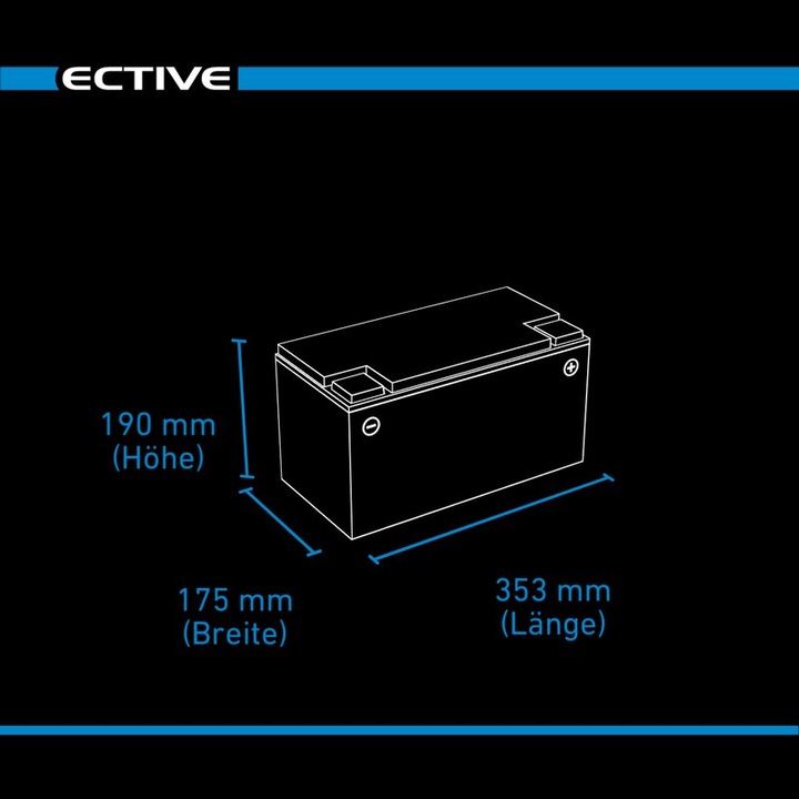 Produktbild Ective LC 150 LT 12V LiFePO4 Lithium Versorgungsbatterie 150 Ah (12 V, 150 Ah)
