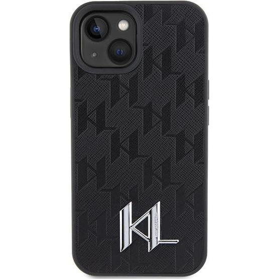 Thumbnail - Karl Lagerfeld KLHCP15SPKLPKLK iPhone 15 6.1" czarny/black hardcase Leather Monogram Hot Stamp Metal (Apple iPhone 15), ...