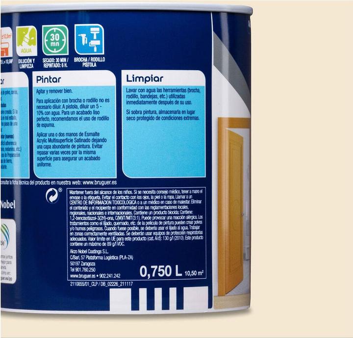 Actual product image Bruguer Enamel Acrylic Satin Varnish (750 ml)