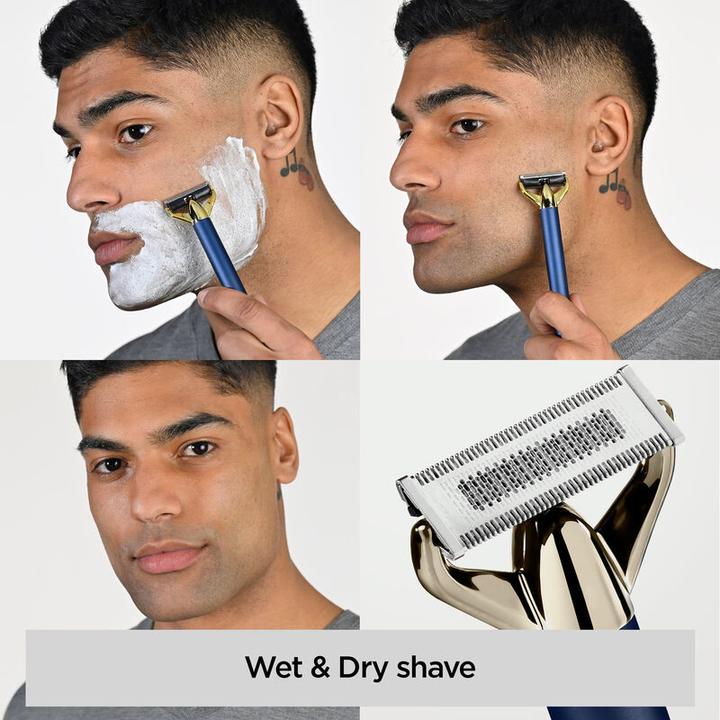 Immagine prodotto BaByliss Kompakter Doppelkinn-Rasierer, blau und gold