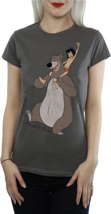 Actual product image Disney Womens/Ladies Classic Mowgli And Baloo Heather T-Shirt (XS)