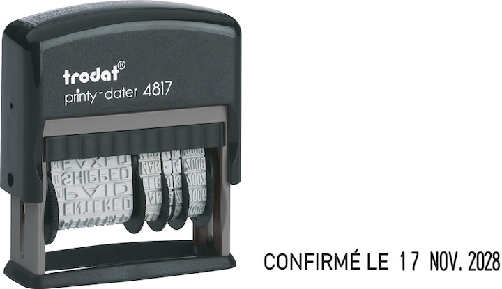 Actual product image Trodat Word and date stamp