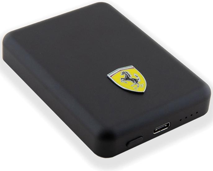 Actual product image Ferrari Powerbank FEPB5MNCAK 15W 5000mAh czarny/black Metal Logo MagSafe (5000 mAh, 15 W, 18.50 Wh)