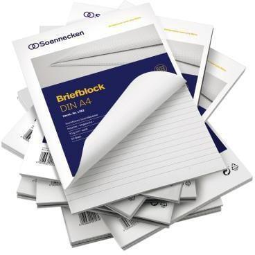 Actual product image Soennecken Letter pad Paper size: DIN A4 Ruling design: ruled with Ran (A4, Lined)