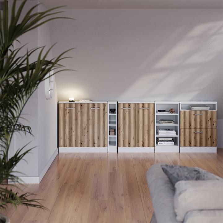 Produktbild Vichy Dachschrägenschrank Rion, Artisan Eiche/Weiss/Weiss, mit 2 Türen (46 x 46 x 81.60 cm)