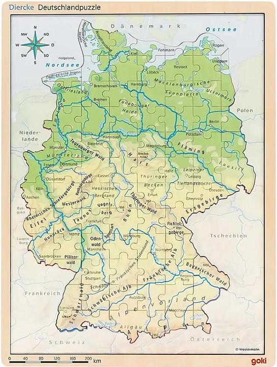 Productafbeelding Goki Schichtenpuzzle Deutschland (98 onderdelen)