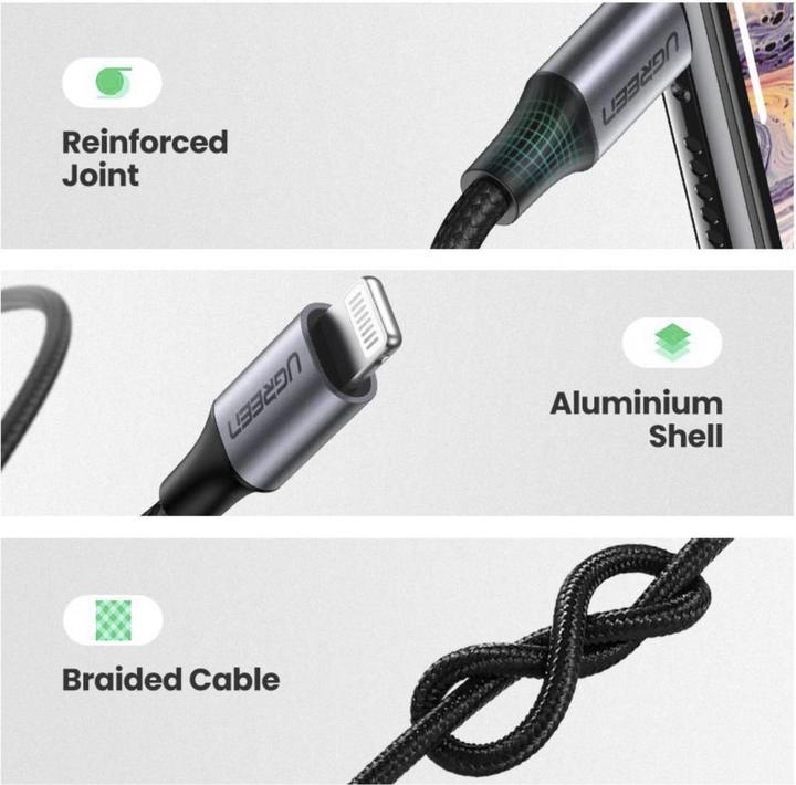 Productafbeelding Ugreen Audio-adapter naar 3,5 mm (1 m, 3,5 mm aansluiting (AUX))