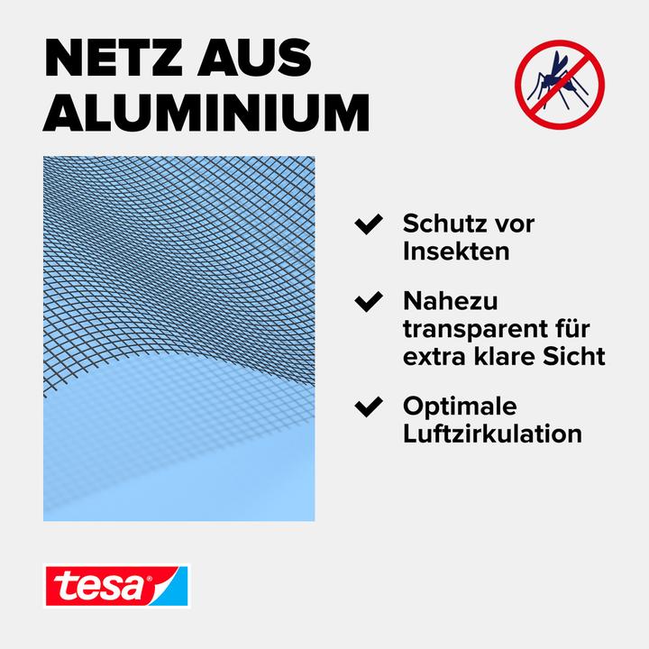 Actual product image tesa Insect screen Alu COMFORT replacement roll, for windows, without drilling (100 x 120 cm)