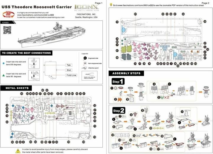 Actual product image Metal Earth ICONX USS Roosevelt Carier