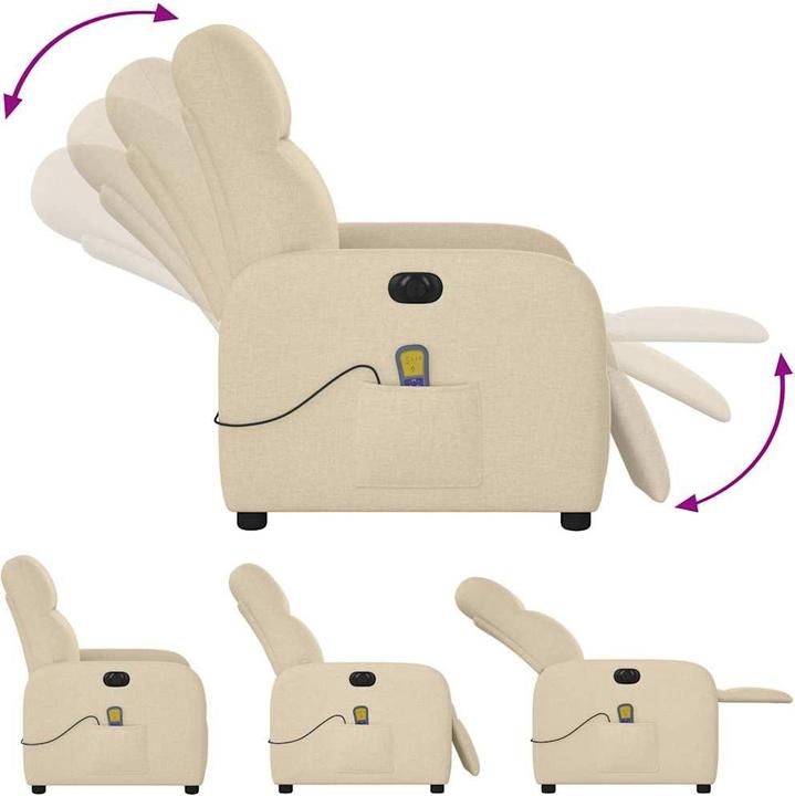 Actual product image vidaXL Massage chair electric cream fabric