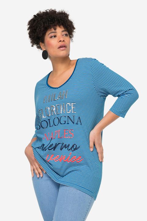 Produktbild Miamoda Ringelshirt, Statement, V-Ausschnitt, 3/4-Ärmel (50)
