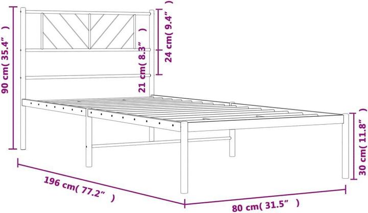 Produktbild vidaXL Metall Bettgestell (75 x 190 cm)