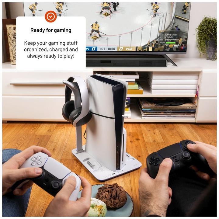 Actual product image Fixed multifunction station for PlayStation 5 (Slim) with fans and charging for two DualSense Co (Playstation Classic)