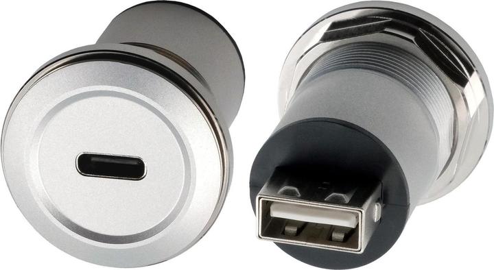 Actual product image Exsys Panel mount adapter USB-C - USB-A (USB-C)