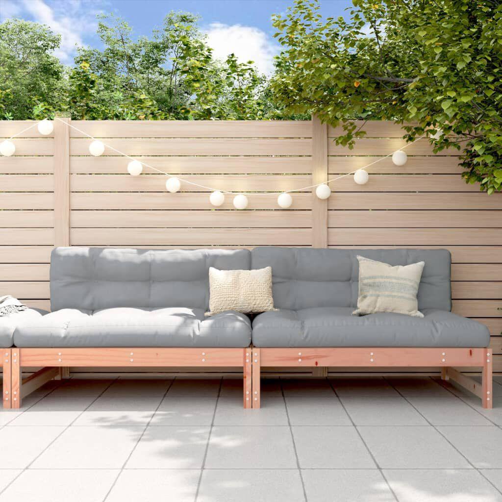 VidaXL, Gartenlounge, Garten-Mittelsofas 2 Stk. 120x80 cm Massivholz
