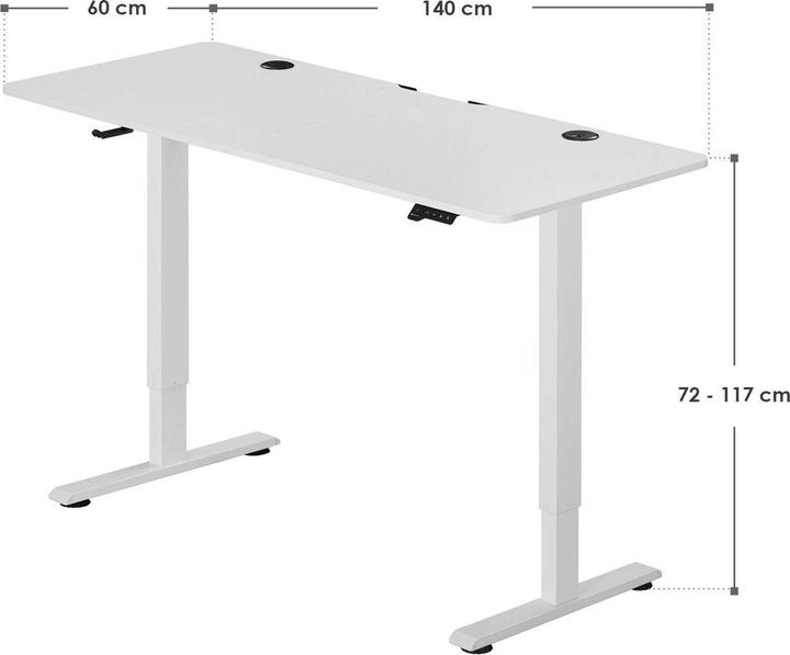 Actual product image Juskys Adjustable desk (140 x 60 cm)