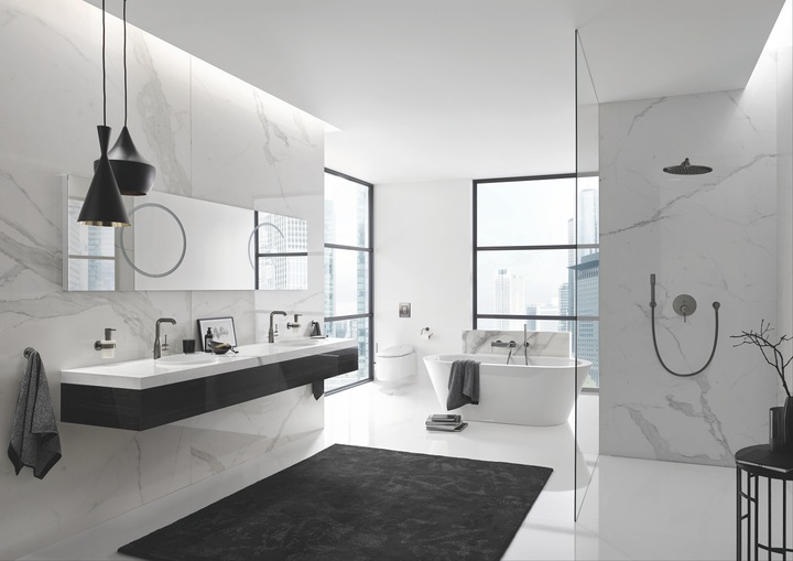 Actual product image Grohe Wall connection bend Rainshower 1/2" rd Ros ha graph bent