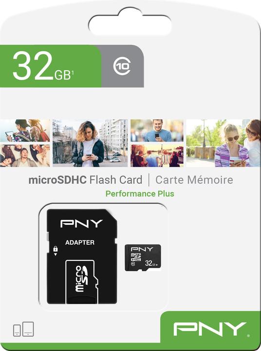 Productafbeelding PNY Performance Plus incl. adapter (32 GB, microSDHC, U1, UHS-I)
