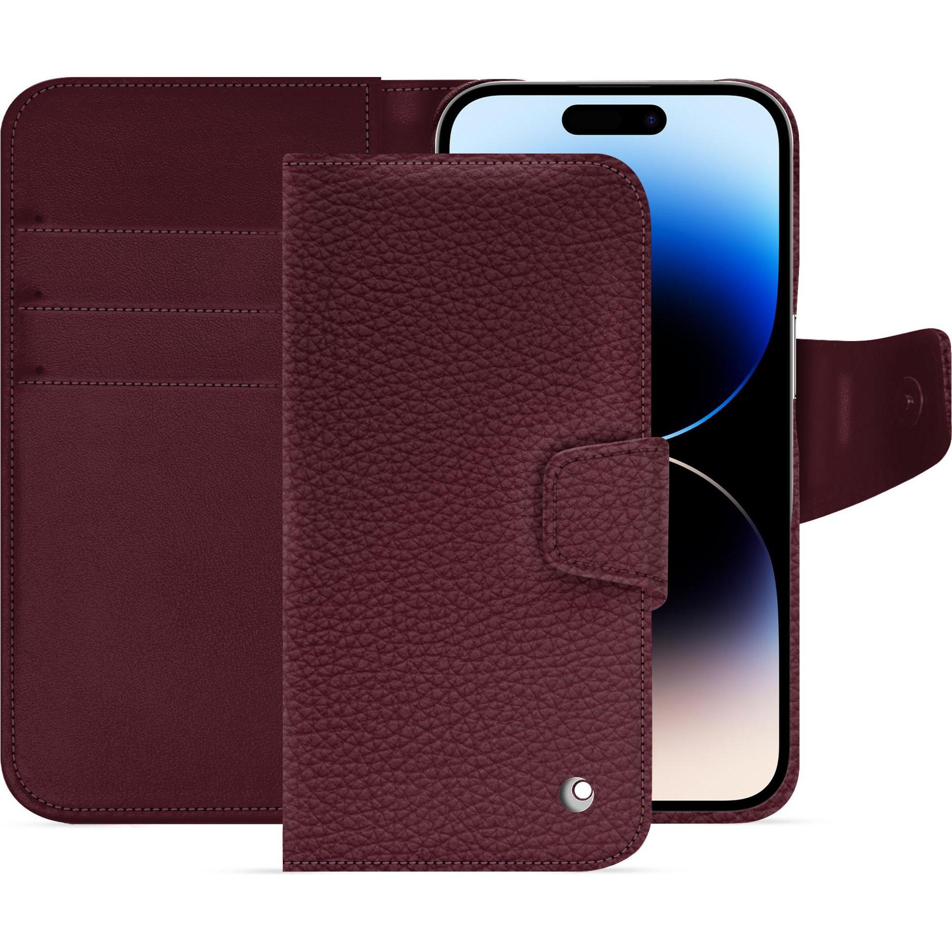Noreve Lederschutzhülle Apple iPhone 15 Pro (Apple iPhone 15 Pro), Smartphone Hülle, Violett