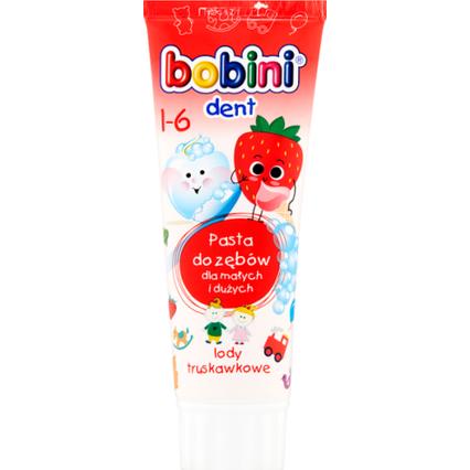 Bobini, Zahnpasta, Dent Children's Toothpaste Strawberry Flavor for Ages 1 and Up (75 ml)