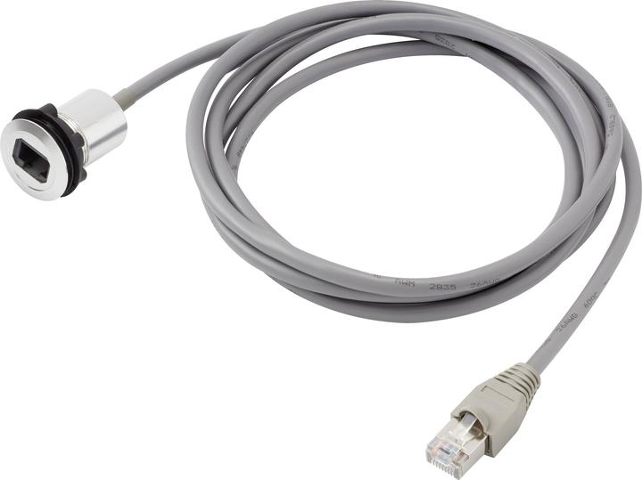 Produktbild Tru Components RJ45-Einbaubuchse Buchse, Einbau, Stecker, gerade Pole: 8P8C RJ45-01 Silber RJ45-01 1 St.