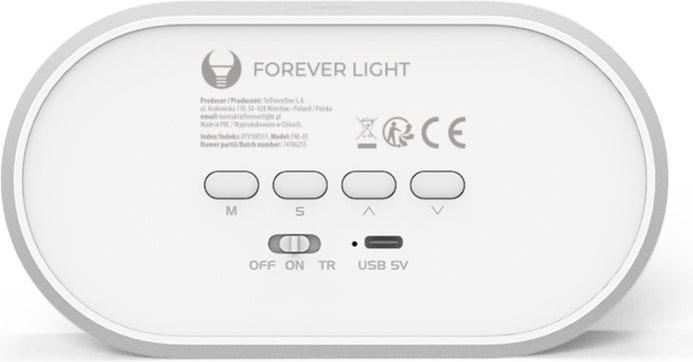 Produktbild Forever Light Wecker mit LED-Hasen-Nachtlicht PURE FNL-05 INGRID weiss lang