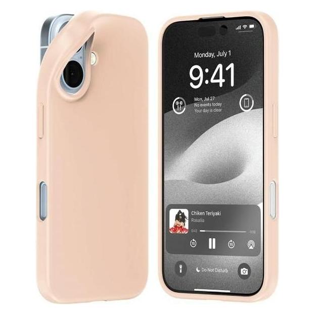 Mercury Zachte iPhone 16 6.1" różowo-piaskowy/roze zand (Apple iPhone 16), Smartphonehoes, Roze