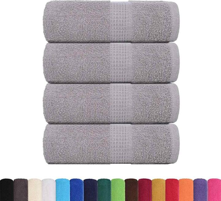 Image du produit vidaXL Serviettes de toilette 4 pcs. Gris 30x30 cm 360 g/m² 100% coton Essuie-mains (30 x 30 cm)