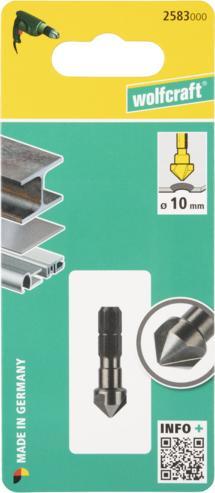 Actual product image wolfcraft 1 countersink HSS, hexagonal shank, ø10mm (10 mm)