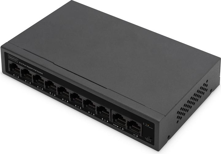 Produktbild Digitus 8+2 Port GE PoE Switch 8 Port PoE 802.3at, 10/100/1000 Mbps + 2 Port GE (10 Ports)