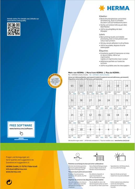 Produktbild Herma Versandetiketten A6