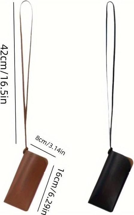 Immagine prodotto Only-Bags.Store Custodia per occhiali in pelle PU, porta occhiali da sole regolabile con laccetto da collo