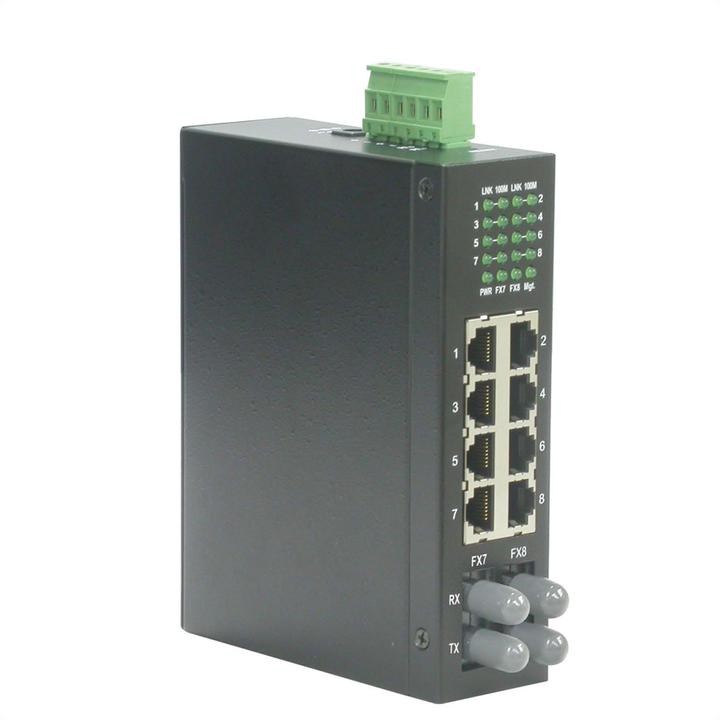 Actual product image Roline Industrial Switch, 6x RJ-45, 2x ST, unmanaged (8 ports)