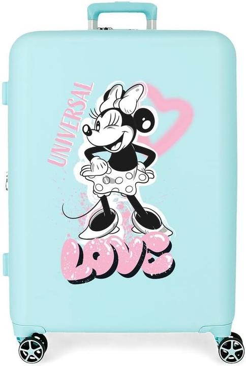 Actual product image Disney Minnie Heart Turquoise Hard-Shell Suitcase with TSA Lock and 4 Double Spinner Wheels (88 l)