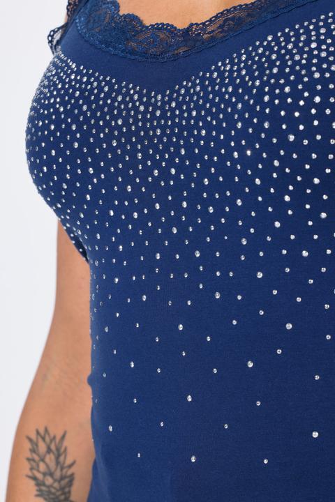 Produktbild Miamoda Top, ärmelloser Slim Fit, Glitzersteinchen, Spitze (48)