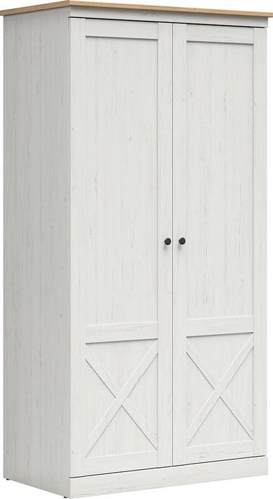 Petits-Meubles Armoire 2 portes Victoria Blanc et Bois (103 x 58 x 201 cm)