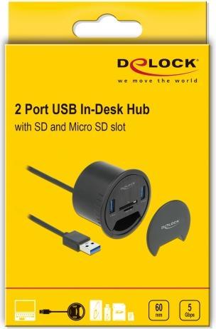 Produktbild Delock Hub 2 x USB 3,2 Gen 1 (USB-A, 2 Ports)