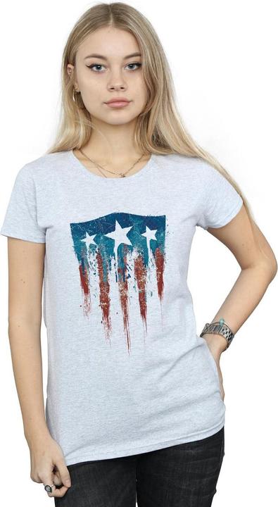 Produktbild Captain America Flagge Schild Baumwolle TShirt (L)