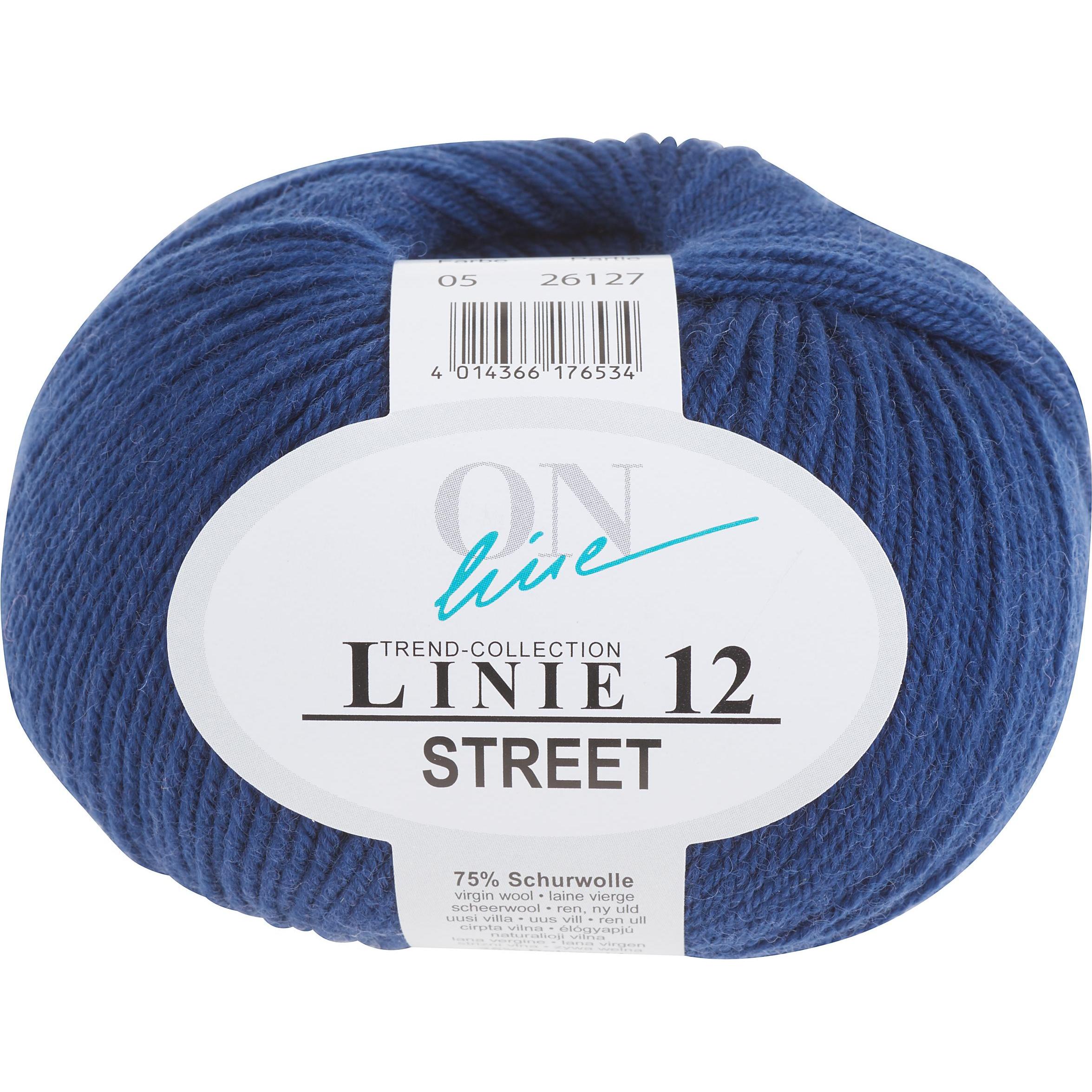 Online Wolle Street, Linie 12, 50g, ca. 210m, Garn + Wolle, Blau