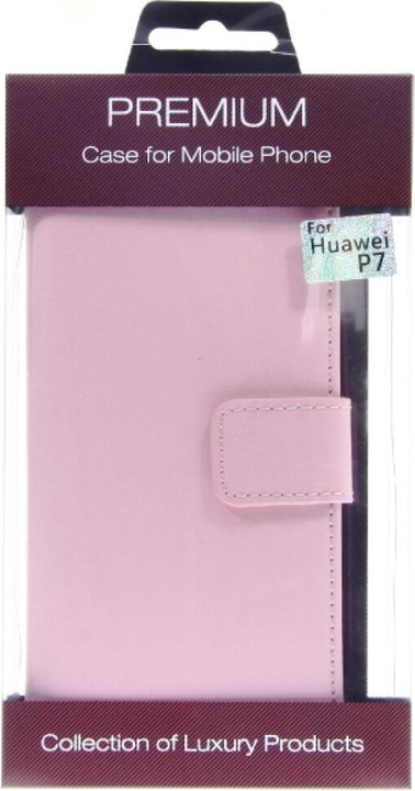 Produktbild OEM Slim Leder Book Case für Huawei P7 - rosa 4250710554003 (Huawei Ascend P7)