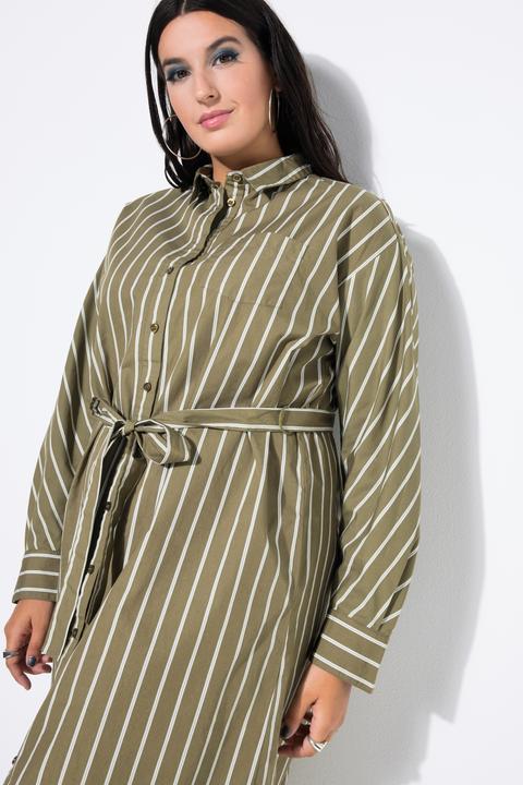 Image du produit Studio Untold Robe-chemisier midi à rayures. Coupe oversize (54)