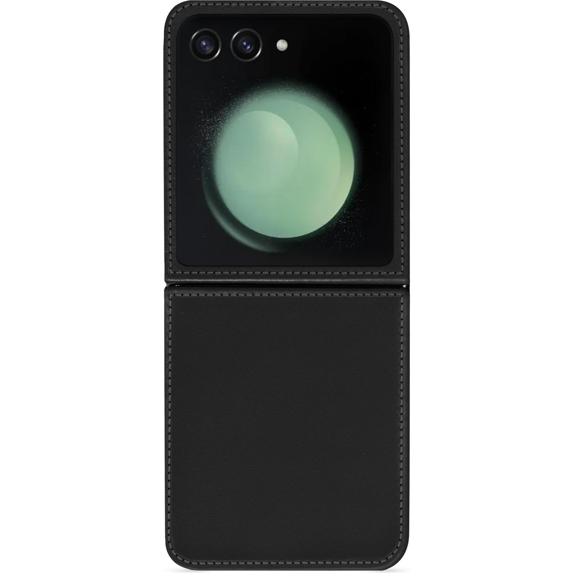 Noreve Lederschutzhülle Samsung Galaxy Z Flip5 (Samsung Galaxy Z Flip5), Smartphone Hülle, Schwarz