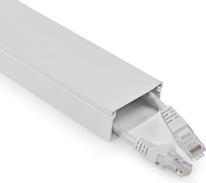 Nedis Kabelmanagement | Röhre | 1 Stück | max. Kabeldicke: 25 mm | Aluminium | Weiss (Kabelkanal, 110 cm)
